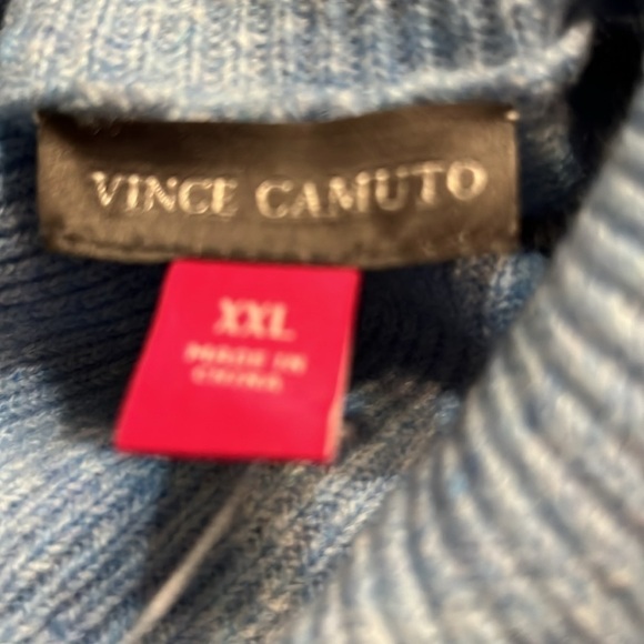 NWT Vince Camuto Women's Long Sleeve Tight Knit Turtleneck Sweater  Blue Heather - Picture 5 of 6